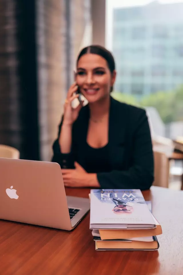 Woman with a telephone